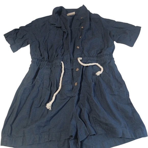 Universal Thread Pants - Universal Thread Navy Button-Front Short Sleeve Romper